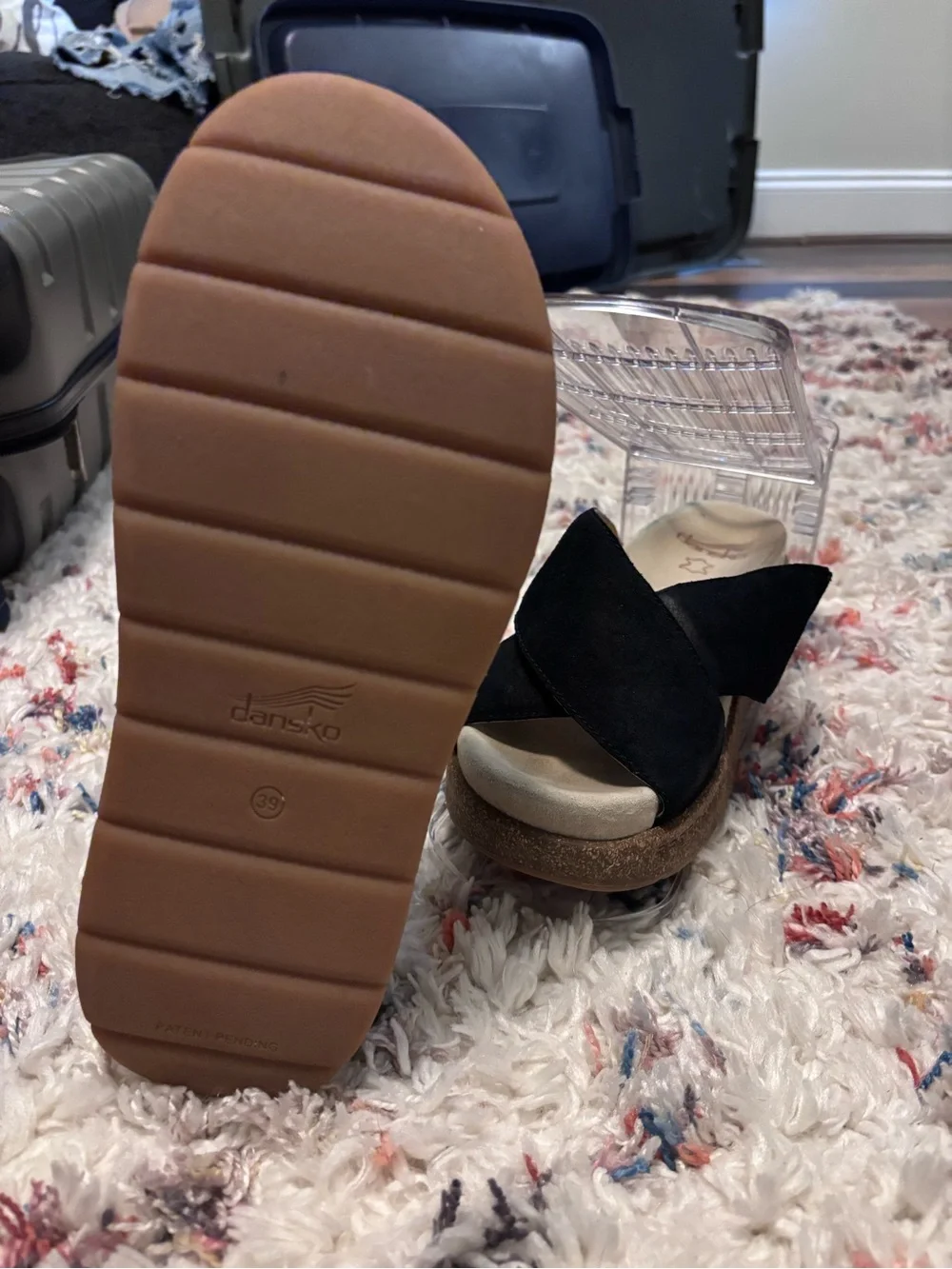 Dansko Women’s Black Crisscross Platform Sandals Size 39